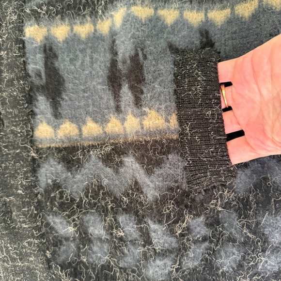 Vtg Mens Geometric Alpaca Wool Cardigan Sweater XXL Peru Heavy Grandpa Winter - Picture 9 of 10